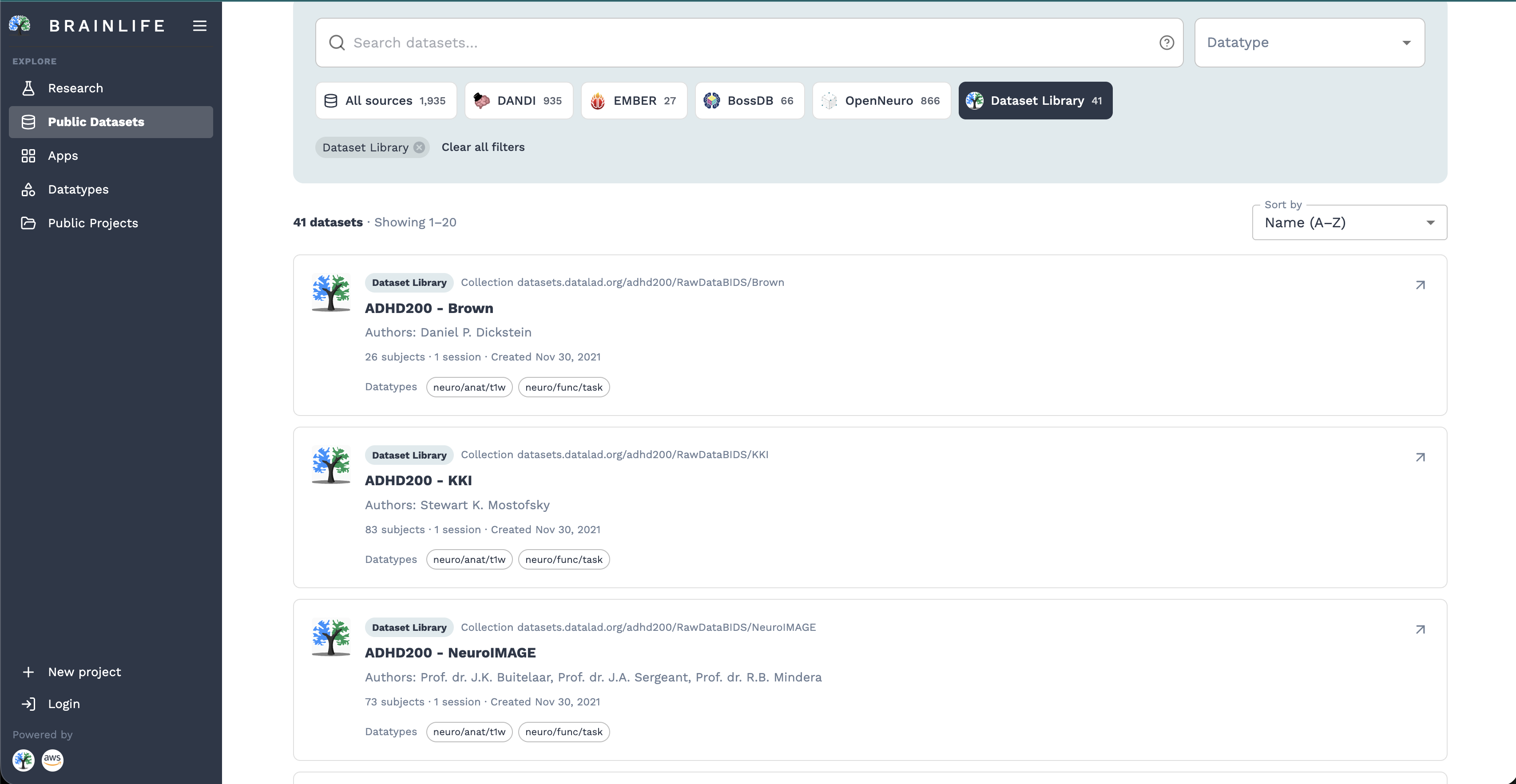 Public Datasets Explorer