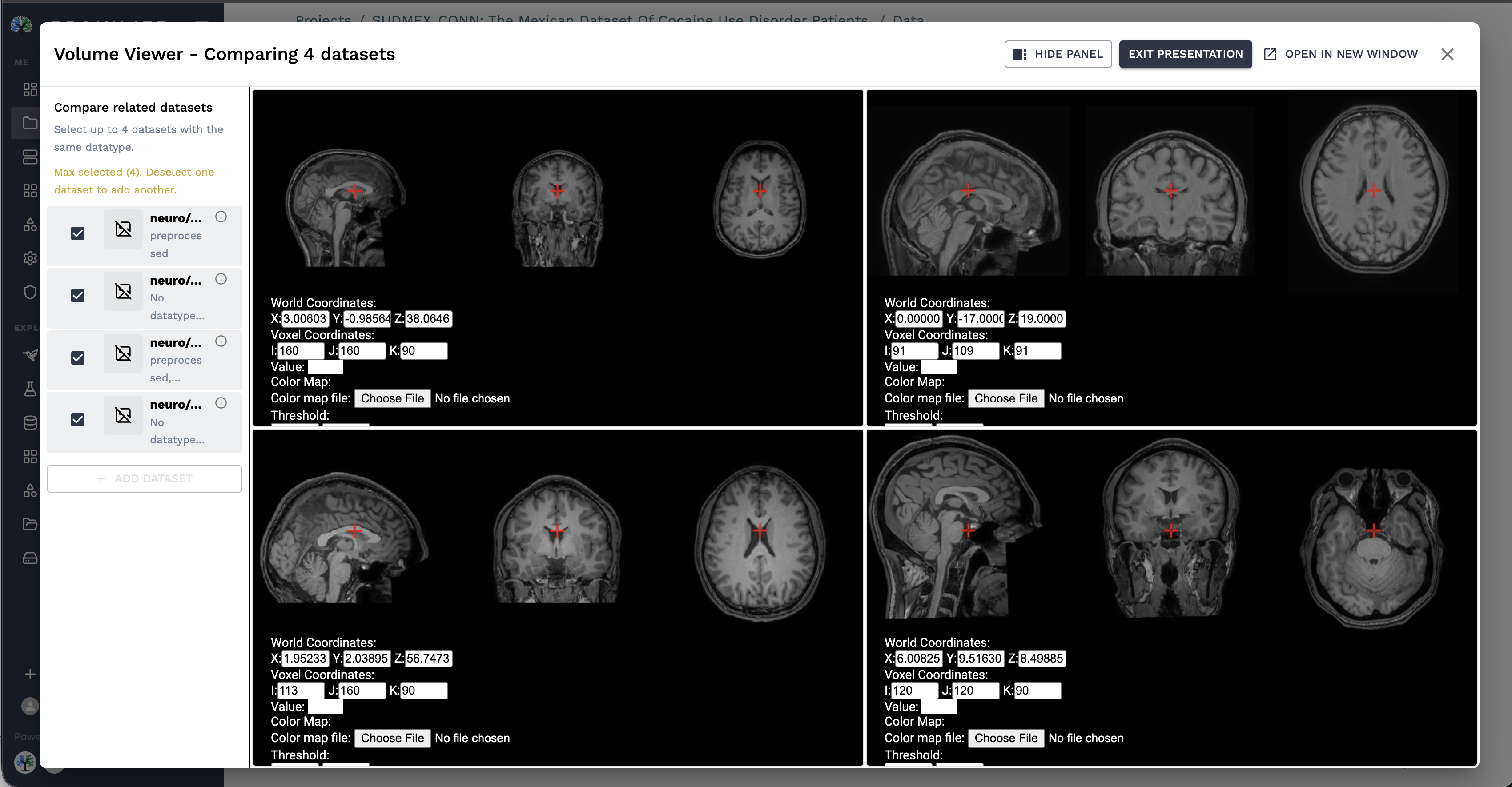 Volume Viewer Multi-Dataset Comparison